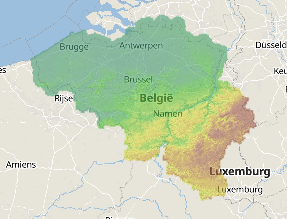 Kaart van dekking Auto-Collect in heel België